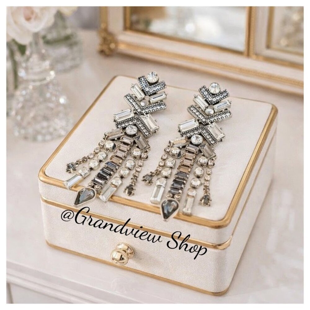 Stella & Dot Cascading Crystal Chandelier Earrings - Brand New!